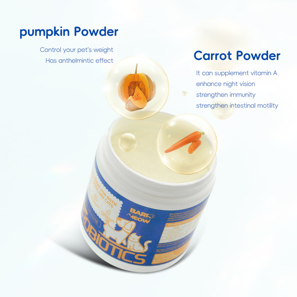 Bark & Meow Probiotic + Prebiotic – Pumpkin & Carrot Support Blend