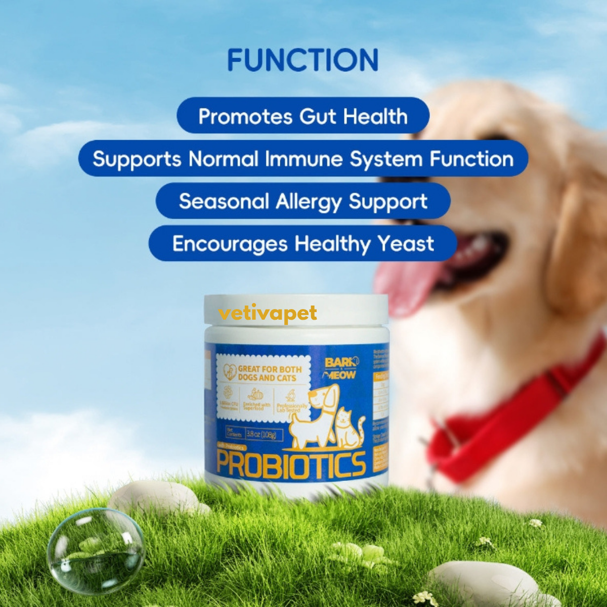 Bark & Meow Probiotic + Prebiotic – Pumpkin & Carrot Support Blend